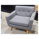 Mid Century Modern Arm Chair 40" x 24" x 33" (gray fabric)