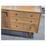 Natural Rattan and Light Wood Mid Century Modern Sideboard Storage Cabinet 4