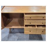 Natural Rattan and Light Wood Mid Century Modern Sideboard Storage Cabinet 4