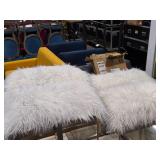 Lot of (4) Faux Fur Throw Pillows 2