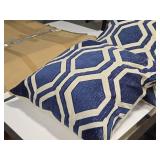 Lot of (4) 19" Geometric Mosaic pattern Decorative Throw Pillows