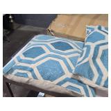 Lot of (4) 19" Geometric Mosaic pattern Decorative Throw Pillows