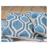 Lot of (4) 19" Geometric Mosaic pattern Decorative Throw Pillows
