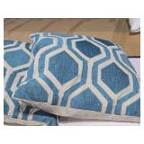 Lot of (4) 19" Geometric Mosaic pattern Decorative Throw Pillows