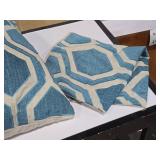 Lot of (4) 19" Geometric Mosaic pattern Decorative Throw Pillows