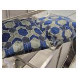 Lot of (2) 19" Hexagonal pattern Velvet Decorative Throw Pillows