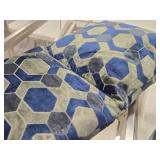 Lot of (2) 19" Hexagonal pattern Velvet Decorative Throw Pillows