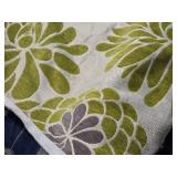 Lot of (2) 19" Floral pattern Textured Fabric Throw Pillow Covers with One Pillow