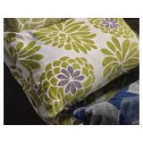 Lot of (2) Textured Fabric Throw Pillows 21" x 12"