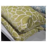 Lot of (2) Textured Fabric Throw Pillows 21" x 12"