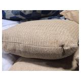 Lot of (4) 15" Burlap Style Textured Throw Pillows by Pottry Barn