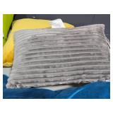 Lot of (1) Ribbed Plush Throw Pillow 17" x 12"
