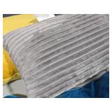 Lot of (1) Ribbed Plush Throw Pillow 17" x 12"