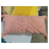 Lot of (1) Textured Bobble Stitch pattern Decorative Throw Pillow 24" x 10"