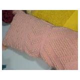 Lot of (1) Textured Bobble Stitch pattern Decorative Throw Pillow 24" x 10"