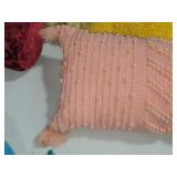 Lot of (1) Textured Bobble Stitch pattern Decorative Throw Pillow 24" x 10"