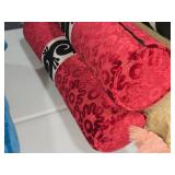 Lot of (1) Black & White pattern Velvet Booster Pillow 30" x 7"