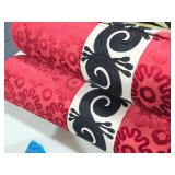 Lot of (1) Black & White pattern Velvet Booster Pillow 30" x 7"