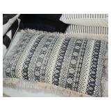 Lot of (1) Tribal Black Print pattern Decorative Throw Pillow 22" x 14"