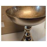 Aluminum Pedestal Bowl 11" (gold)