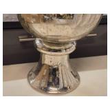Distressed Finish Glass Trumpet Vase with Globe Base 28" (silver mercury)