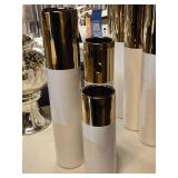 WGV Ceramic Vase Set of 3 (gold topped white) - 12", 16" and 20"