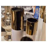 WGV Ceramic Vase Set of 3 (gold topped white) - 12", 16" and 20"