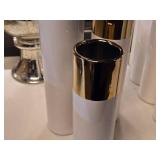WGV Ceramic Vase Set of 3 (gold topped white) - 12", 16" and 20"