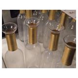 Lot of (4) 14" Glass Vase (gold)