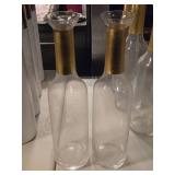 Lot of (2) 14" Glass Vase (gold)