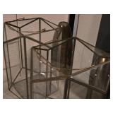 Lot of (2) Plastic/Metal Geometric Lantern / Terrarium 16"