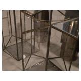 Lot of (2) Plastic/Metal Geometric Lantern / Terrarium 16"
