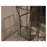 Lot of (2) Plastic/Metal Geometric Lantern / Terrarium 16"