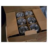 Lot of (3 Boxes) Volens Glass Votive / Tea Light Candleholder 12-count ( 36 total items ) (navy blue & gold)