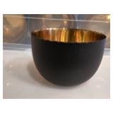 Lot of (18) Scalloped Edge Metal Bowl 2 1/2" x 3 1/2" (gold tone with black matte interior)