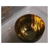 Lot of (18) Scalloped Edge Metal Bowl 2 1/2" x 3 1/2" (gold tone with black matte interior)