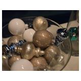 Pedestal Bowl Vase 7"x11", Cylinder Vase 4-1/2"x14" (with Christmas Decorations)