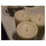 Lot of (3) Flameless LED Pillar Candles 8" x 4"