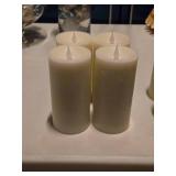 Lot of (4) Flameless LED Pillar Candles 6" x 3"