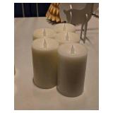 Lot of (5) Flameless LED Pillar Candles 5" x 3"