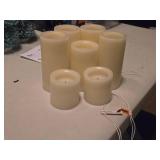 Lot of (7) Flameless LED Pillar Candles
