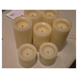 Lot of (7) Flameless LED Pillar Candles