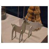 Lot of (8) Winter / Christmas Décor - (5) Trees and (3) Animals - Bear, Deer, Penguin