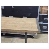 Alistair Bleached Oak / Vintage Finish Metal Frame High Top Bar Table 6