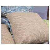 Lot of (2) 21" Burlap Style Textured Throw Pillows by Pottery Barn