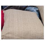 Lot of (2) 21" Burlap Style Textured Throw Pillows by Pottery Barn
