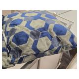 Lot of (2) 19" Hexagonal pattern Velvet Decorative Throw Pillows