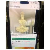 Modern 32-Inch Crystal Chandelier Lighting for Living Room and Dining Room 21-Light Gold Ceiling Light Luxury K9 (Crystals Only)Customer Returns See Pictures