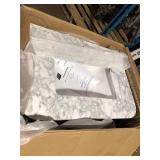 Home Decorators Collection Collette 30 in. Single Sink Cinnamon Oak Bath Vanity with White Carrara Marble Top (Assembled) Broken on Granite Top  Customer Returns See  Pictures