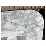 Home Decorators Collection Collette 30 in. Single Sink Cinnamon Oak Bath Vanity with White Carrara Marble Top (Assembled) Broken on Granite Top  Customer Returns See  Pictures